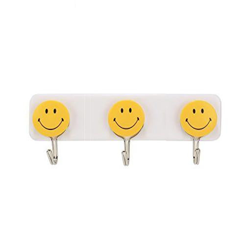 1111 Self Adhesive Smiley Face Wall Hooks (Pack of 3) - SkyShopy 1111 Self Adhesive Smiley Face Wall Hooks (Pack of 3) - SkyShopy